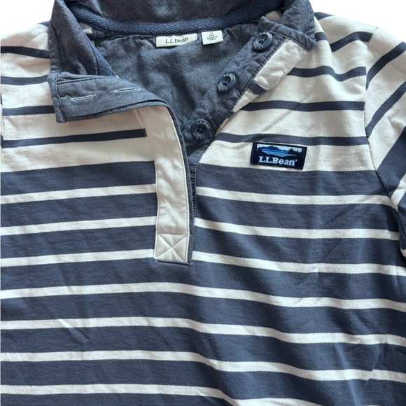 Vintage LL Bean Striped Polo Long Sleeve Shirt Size Small - Picture 4 of 7